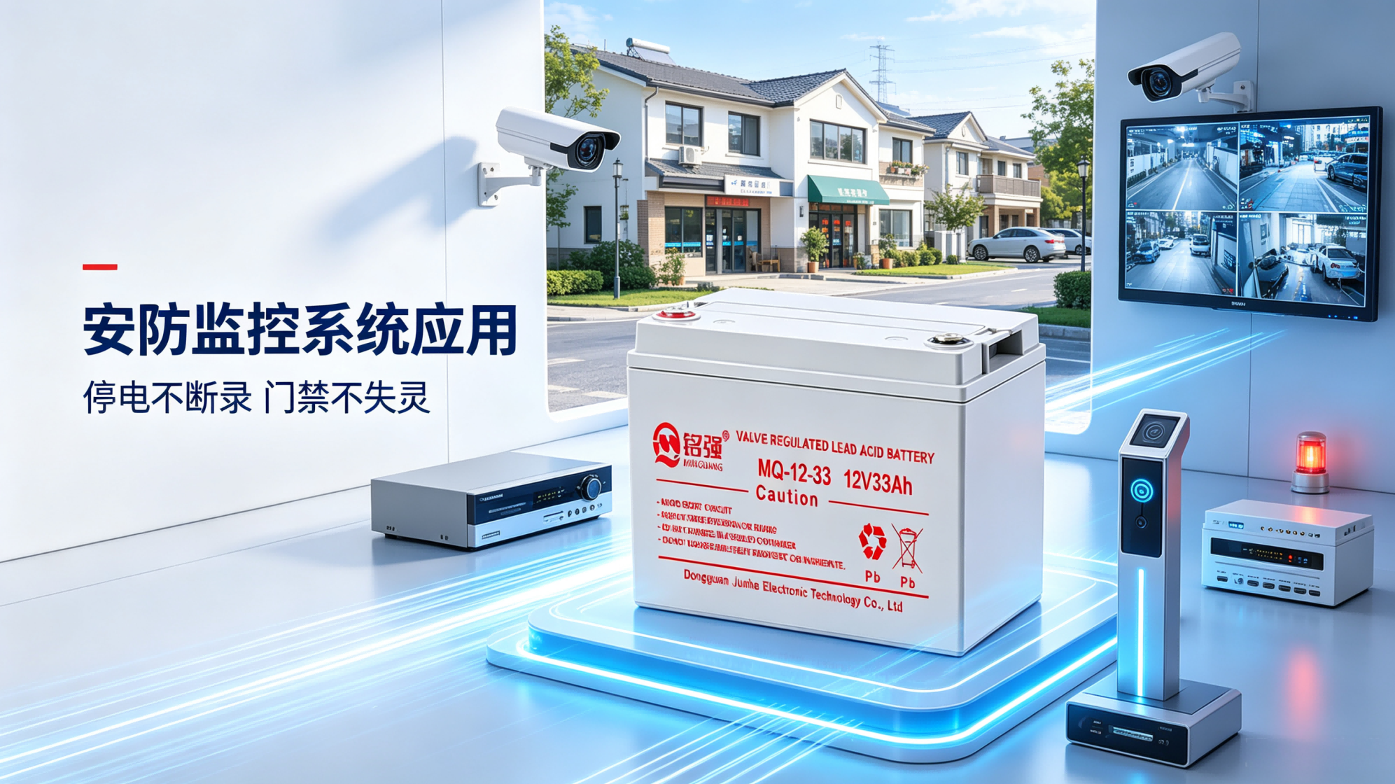 12V33Ah Battery Ensures 24/7 Uninterrupted Operation of Security Monitoring