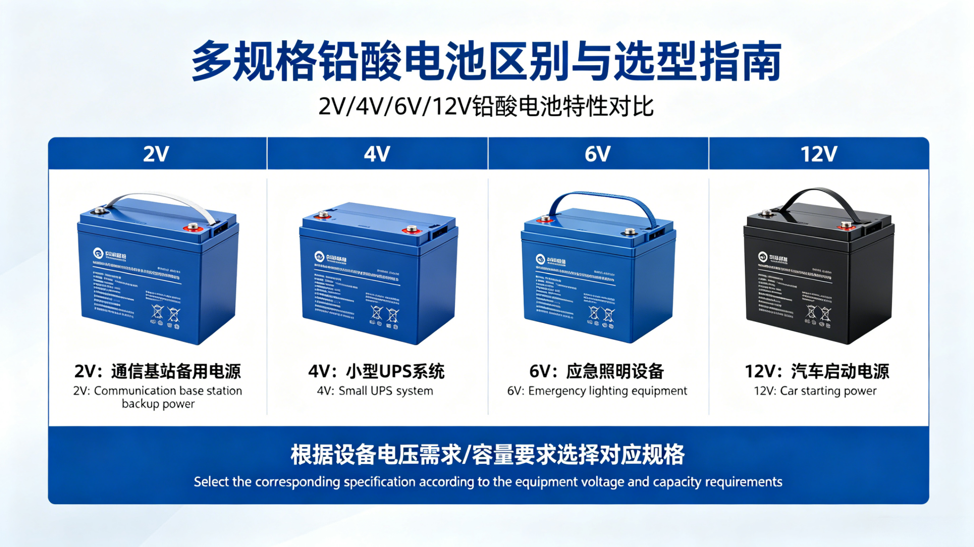 Differences &amp; Application of 2V/4V/6V/12V Lead-Acid Batteries