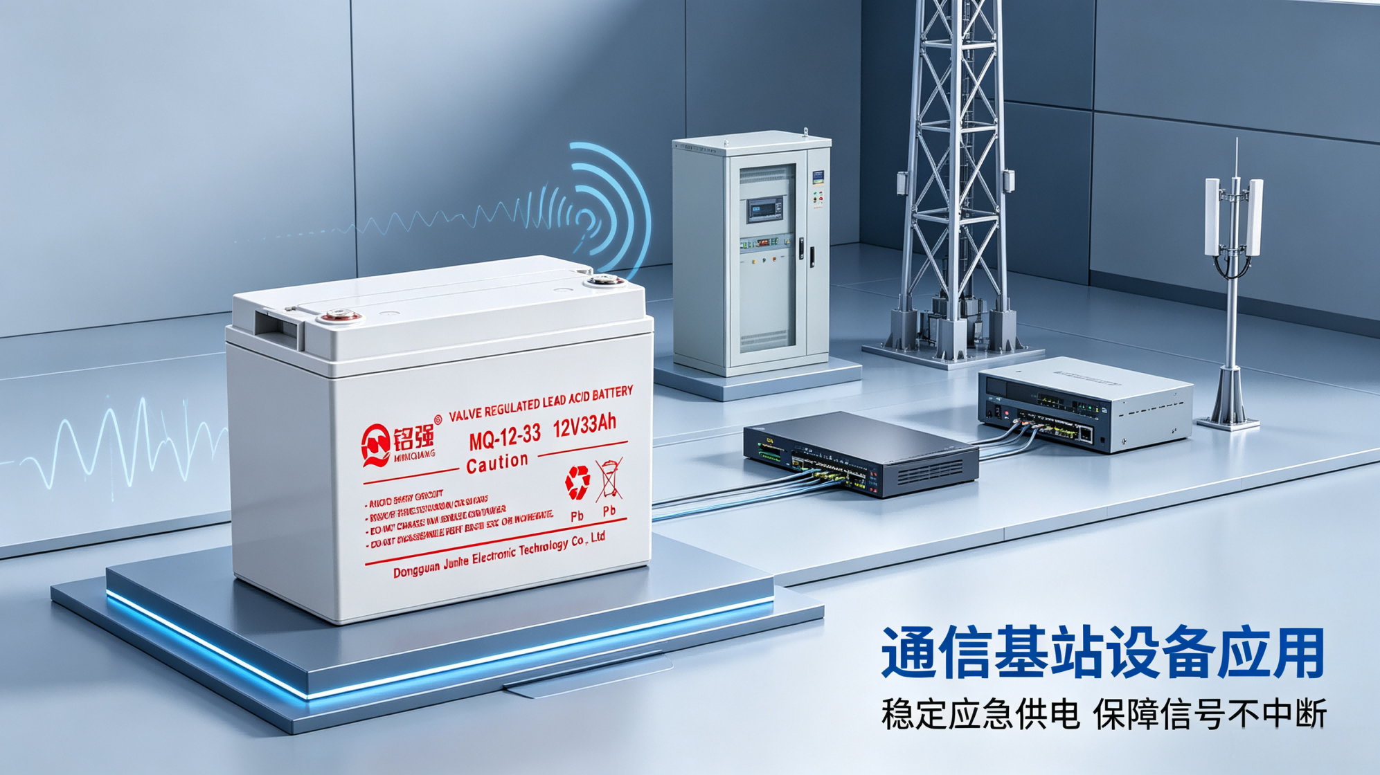 12V33Ah电池支撑通信设备稳定应急供电