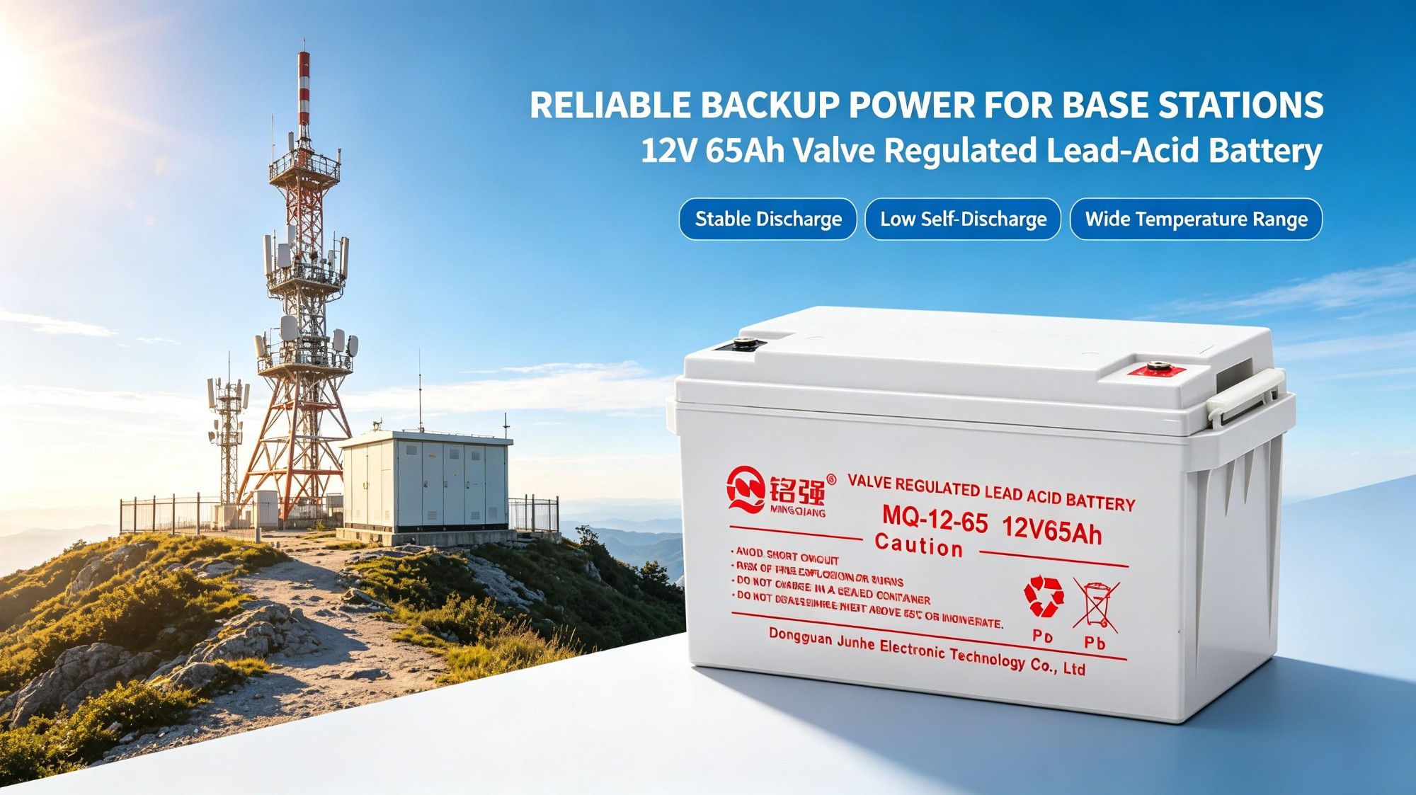 12V 65Ah Lead-Acid Battery: Stable Power Backup for Communication Base Stations