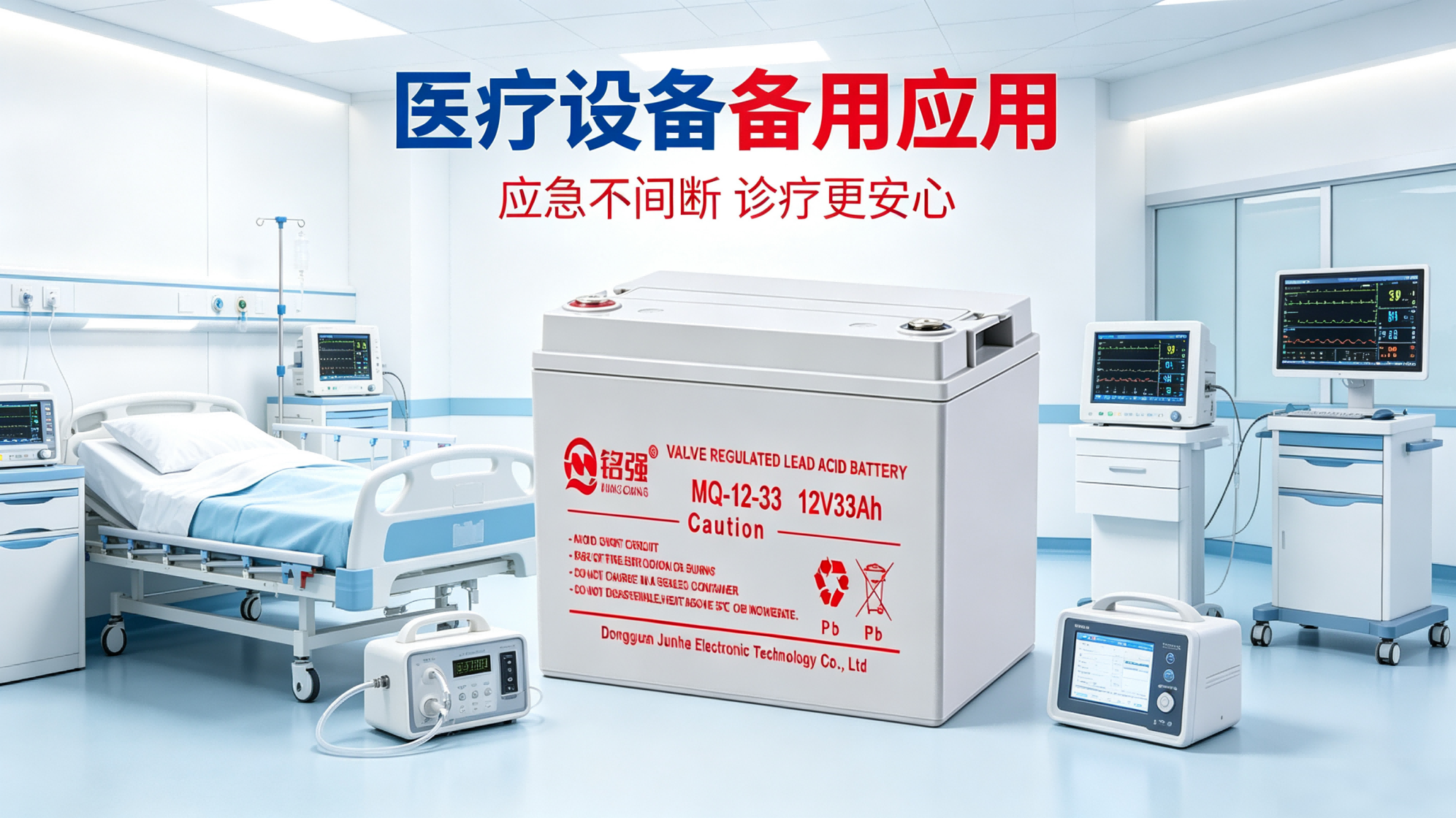 12V33Ah电池护航医疗设备应急不间断工作