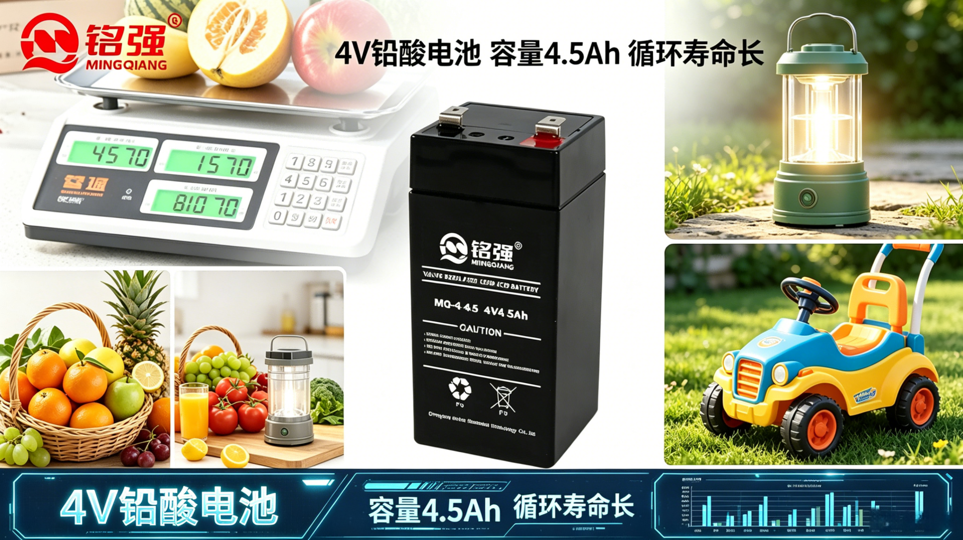 小巧耐用，4V 铅酸电池便携供电优选