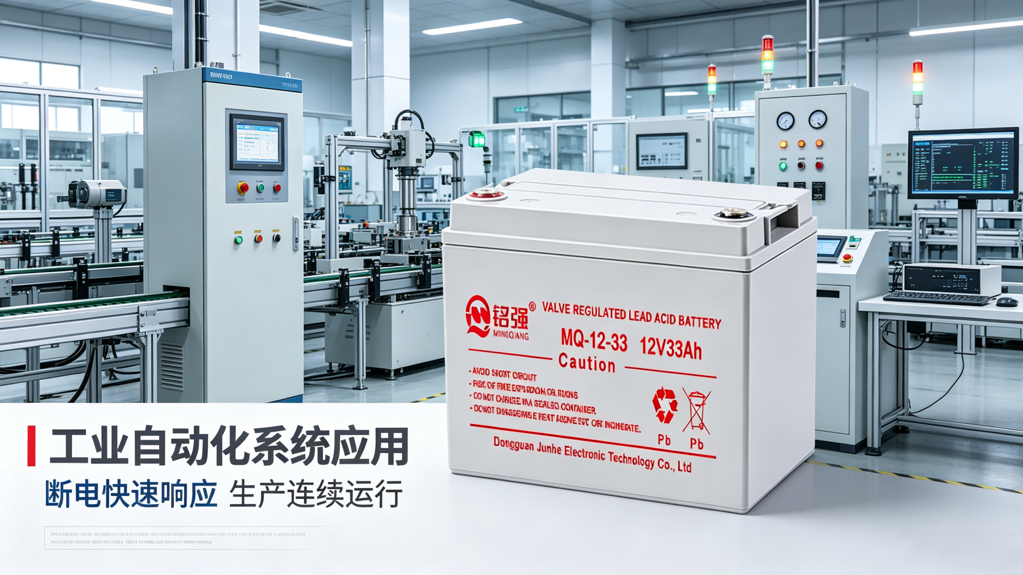 12V33Ah电池保障工业自动化生产连续运行