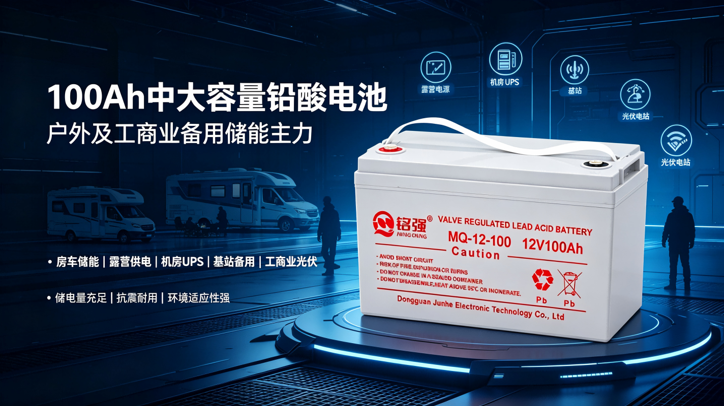 100Ah中大容量铅酸电池：户外及工商业备用储能主力